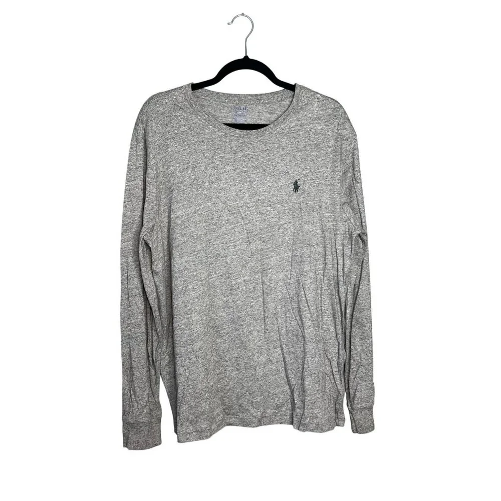 Polo Ralph Lauren Long Sleeve T-Shirt‎ Mens Size L Gray Neutral Tee